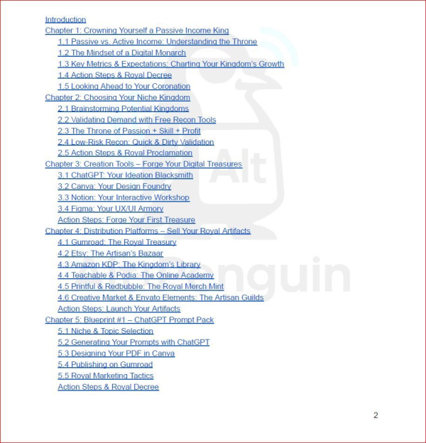 Kings Passive Income Blueprint eBook Preview